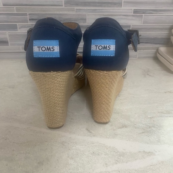 Toms Espadrilles Wedges Adjustable Straps women's 7.5 - Picture 4 of 6